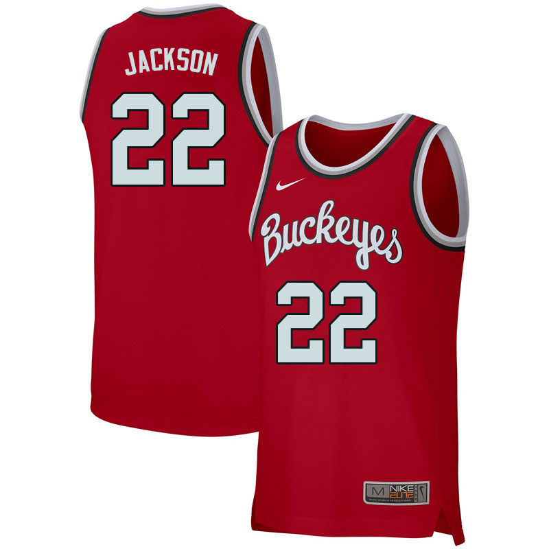 Men #22 Jim Jackson Ohio State Buckeyes College Basketball Jerseys Sale-Retro Scarlet